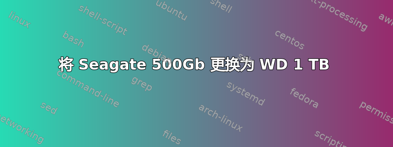 将 Seagate 500Gb 更换为 WD 1 TB