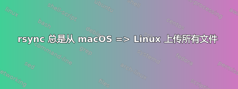 rsync 总是从 macOS => Linux 上传所有文件