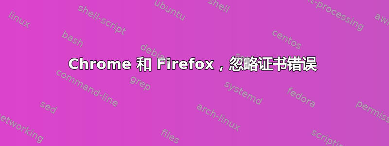 Chrome 和 Firefox，忽略证书错误