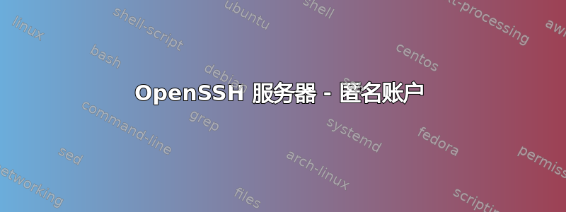 OpenSSH 服务器 - 匿名账户