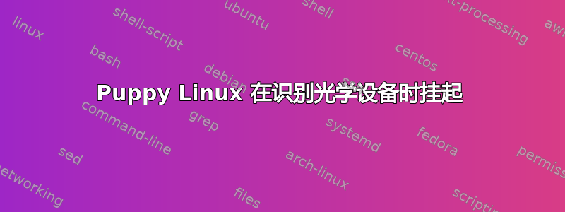 Puppy Linux 在识别光学设备时挂起