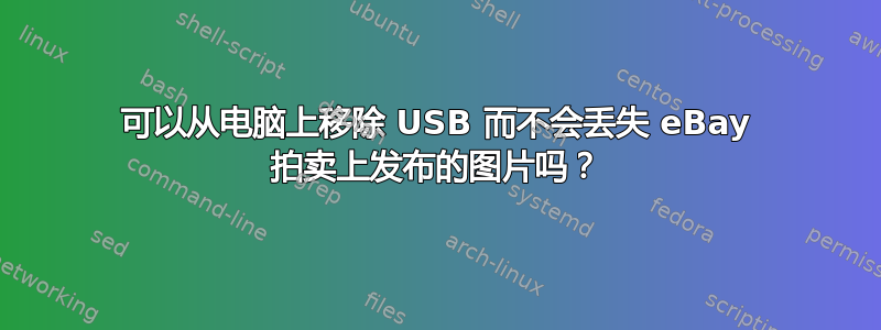 可以从电脑上移除 USB 而不会丢失 eBay 拍卖上发布的图片吗？