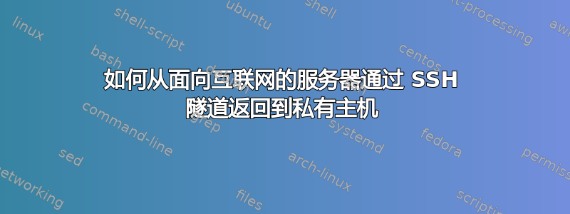 如何从面向互联网的服务器通过 SSH 隧道返回到私有主机