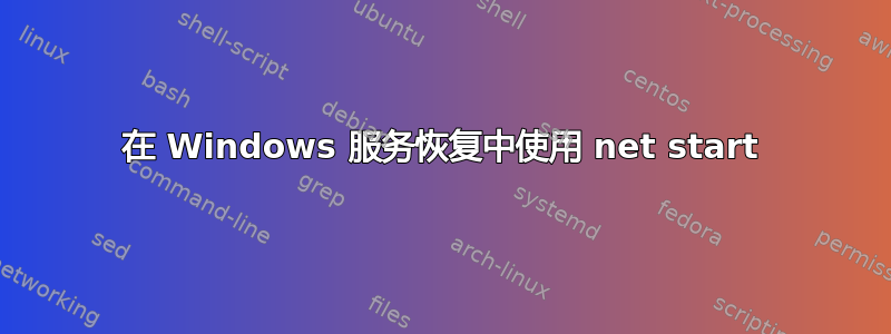 在 Windows 服务恢复中使用 net start