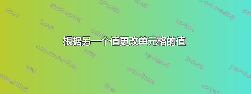 根据另一个值更改单元格的值