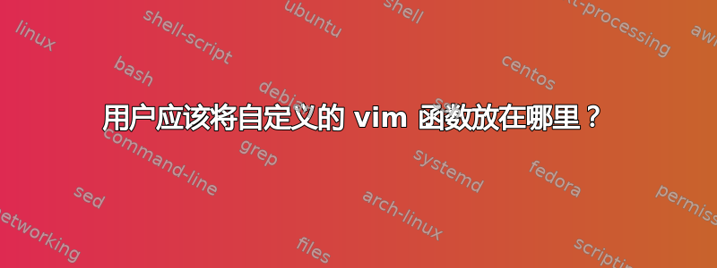 用户应该将自定义的 vim 函数放在哪里？