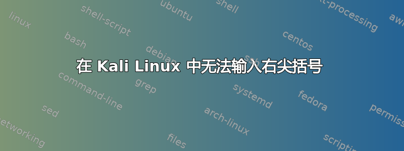 在 Kali Linux 中无法输入右尖括号