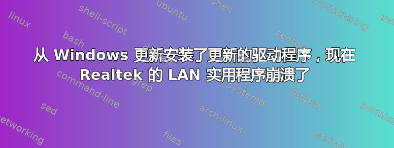 从 Windows 更新安装了更新的驱动程序，现在 Realtek 的 LAN 实用程序崩溃了