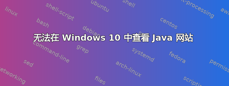 无法在 Windows 10 中查看 Java 网站