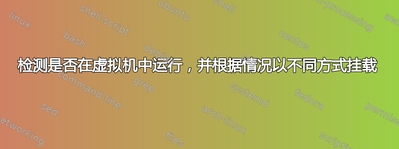 检测是否在虚拟机中运行，并根据情况以不同方式挂载