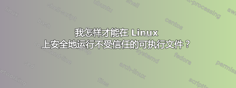 我怎样才能在 Linux 上安全地运行不受信任的可执行文件？