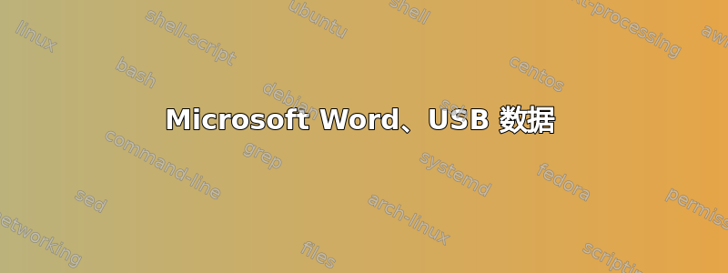 Microsoft Word、USB 数据