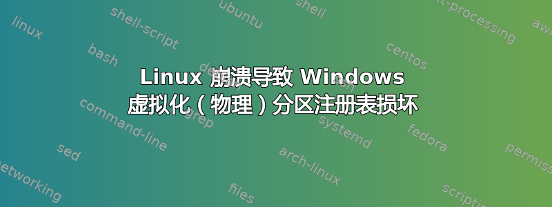 Linux 崩溃导致 Windows 虚拟化（物理）分区注册表损坏