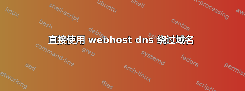 直接使用 webhost dns 绕过域名