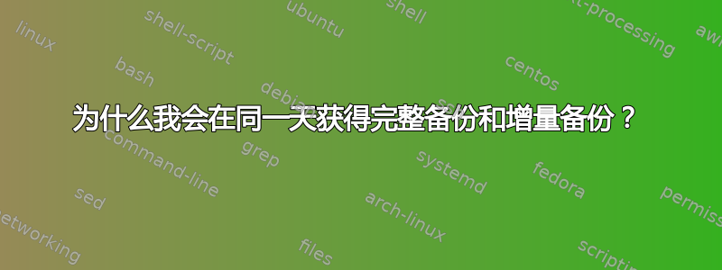 为什么我会在同一天获得完整备份和增量备份？