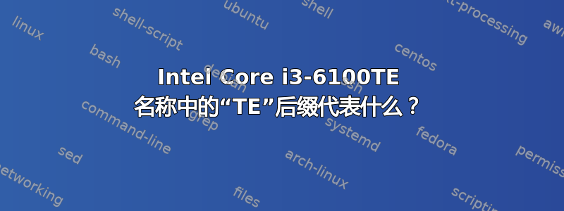 Intel Core i3-6100TE 名称中的“TE”后缀代表什么？