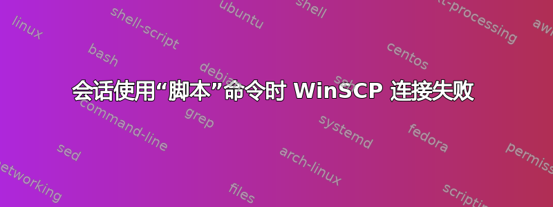 会话使用“脚本”命令时 WinSCP 连接失败