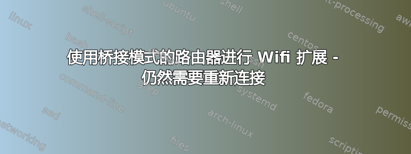 使用桥接模式的路由器进行 Wifi 扩展 - 仍然需要重新连接