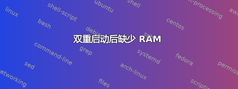 双重启动后缺少 RAM