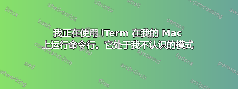 我正在使用 iTerm 在我的 Mac 上运行命令行。它处于我不认识的模式