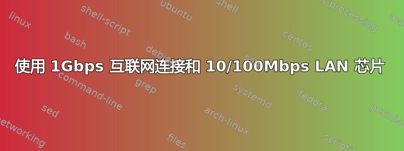 使用 1Gbps 互联网连接和 10/100Mbps LAN 芯片