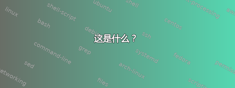 这是什么？