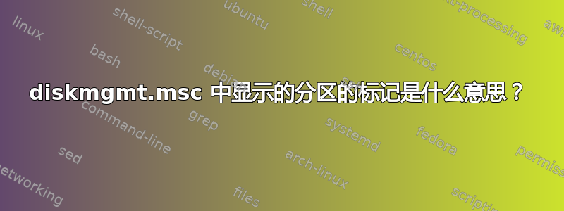 diskmgmt.msc 中显示的分区的标记是什么意思？