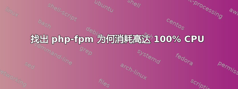 找出 php-fpm 为何消耗高达 100% CPU