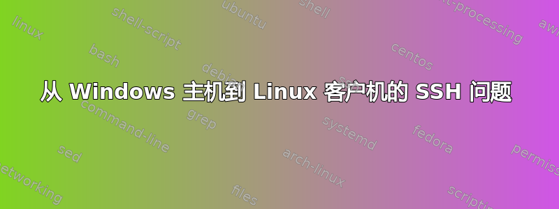 从 Windows 主机到 Linux 客户机的 SSH 问题