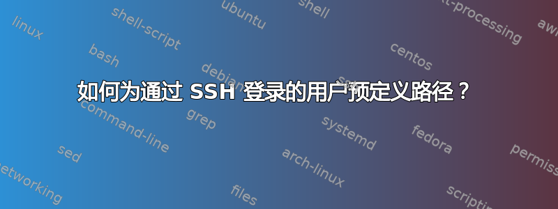 如何为通过 SSH 登录的用户预定义路径？