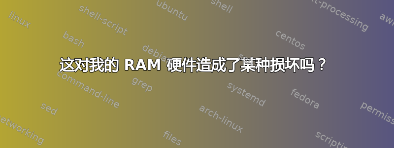 这对我的 RAM 硬件造成了某种损坏吗？