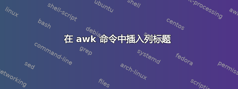 在 awk 命令中插入列标题