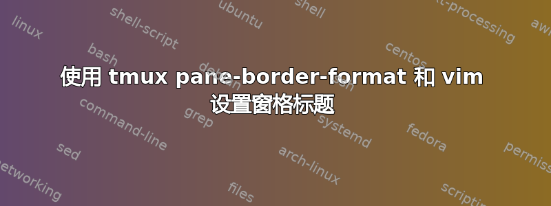 使用 tmux pane-border-format 和 vim 设置窗格标题