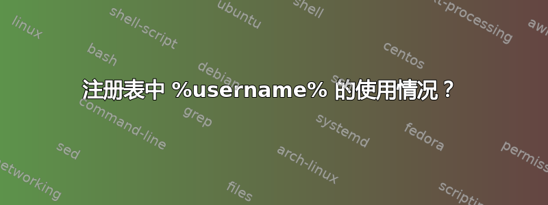 注册表中 %username% 的使用情况？