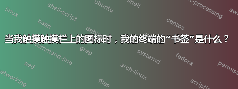 当我触摸触摸栏上的图标时，我的终端的“书签”是什么？