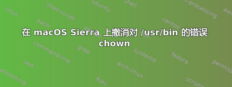 在 macOS Sierra 上撤消对 /usr/bin 的错误 chown