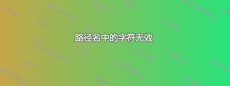 路径名中的字符无效