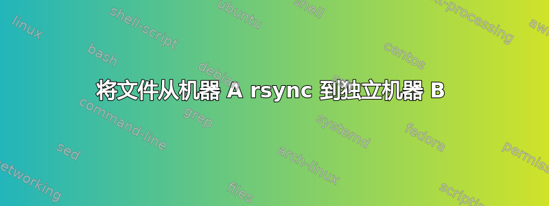 将文件从机器 A rsync 到独立机器 B