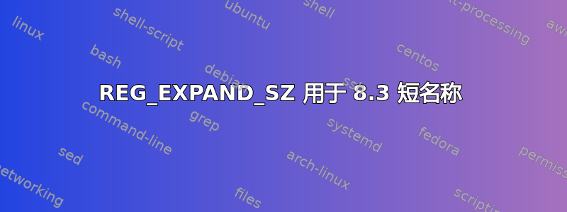 REG_EXPAND_SZ 用于 8.3 短名称