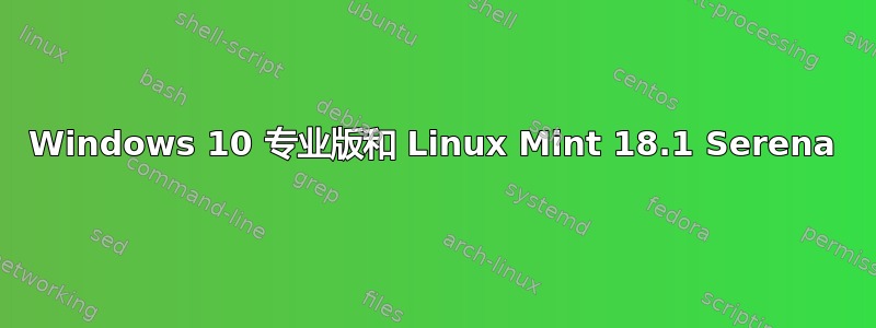 Windows 10 专业版和 Linux Mint 18.1 Serena