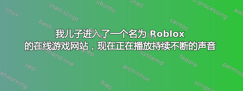 我儿子进入了一个名为 Roblox 的在线游戏网站，现在正在播放持续不断的声音