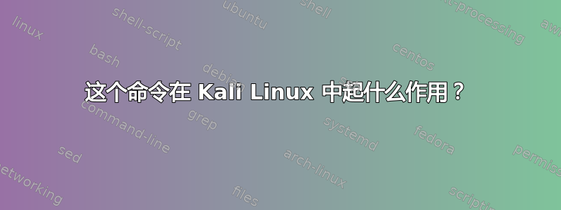 这个命令在 Kali Linux 中起什么作用？