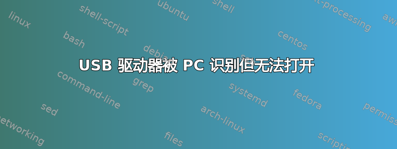 USB 驱动器被 PC 识别但无法打开