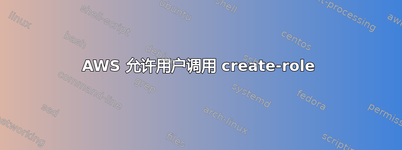 AWS 允许用户调用 create-role