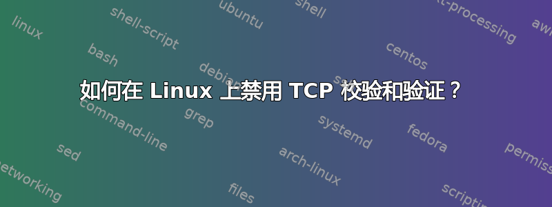 如何在 Linux 上禁用 TCP 校验和验证？