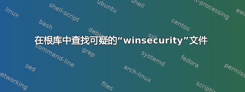 在根库中查找可疑的“winsecurity”文件