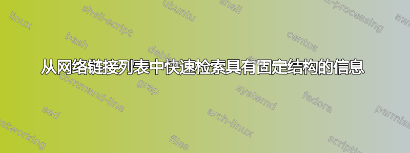 从网络链接列表中快速检索具有固定结构的信息