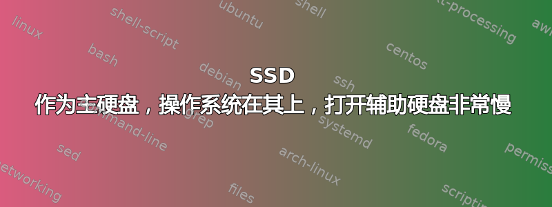 SSD 作为主硬盘，操作系统在其上，打开辅助硬盘非常慢