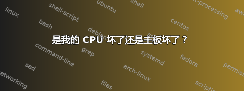 是我的 CPU 坏了还是主板坏了？