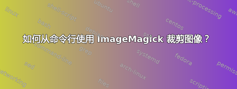 如何从命令行使用 ImageMagick 裁剪图像？